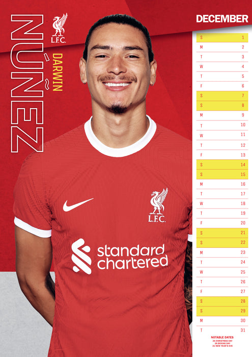 2024 Liverpool FC Large Wall Calendar