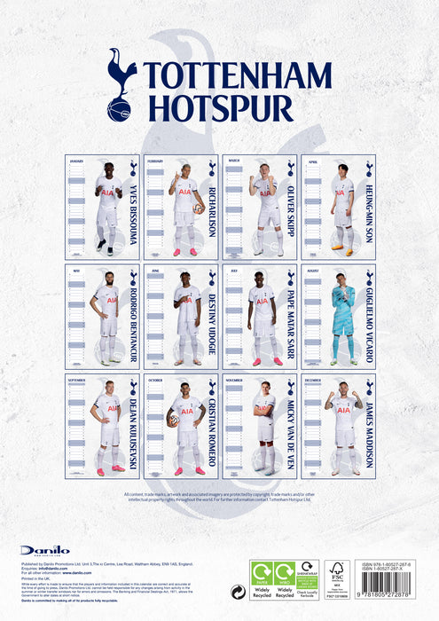 2024 Tottenham Hotspur FC Large Wall Calendar