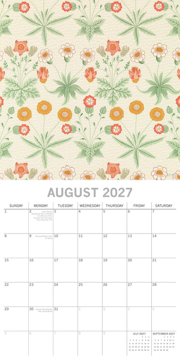 William Morris 2027 Square Wall Calendar