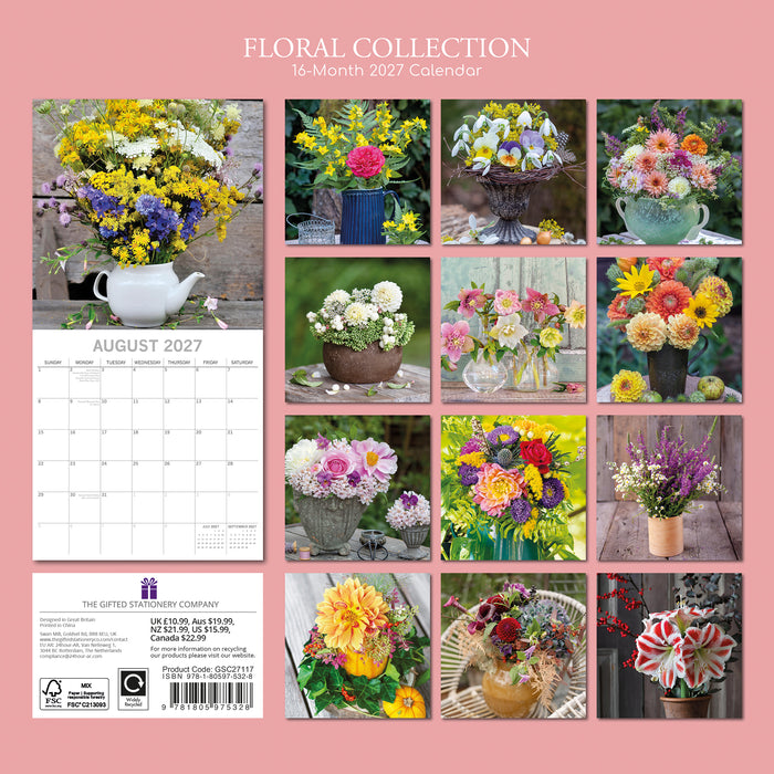 Floral Collection 2027 Square Wall Calendar