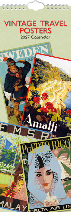 Vintage Travel Posters 2027 Square Wall Calendar