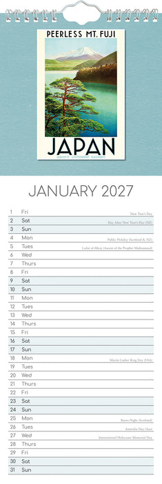 Vintage Travel Posters 2027 Square Wall Calendar