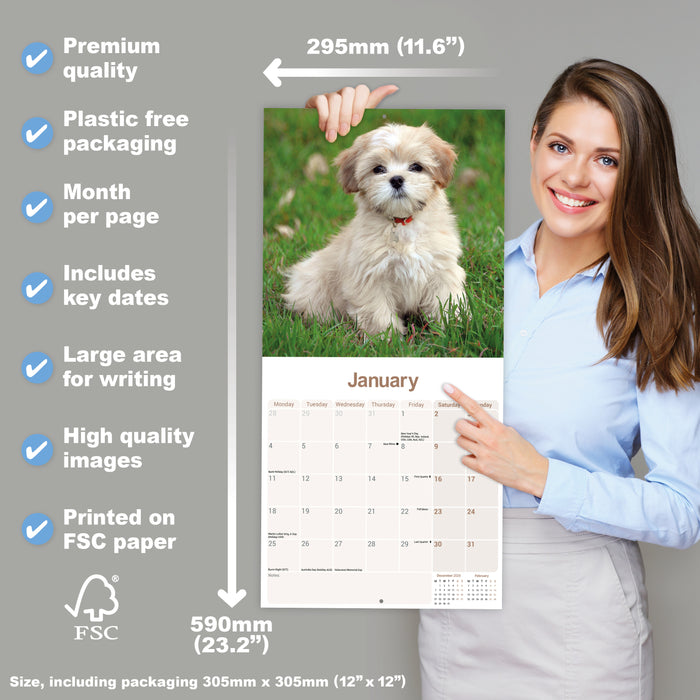 Lhasa Apso 2027 Square Wall Calendar