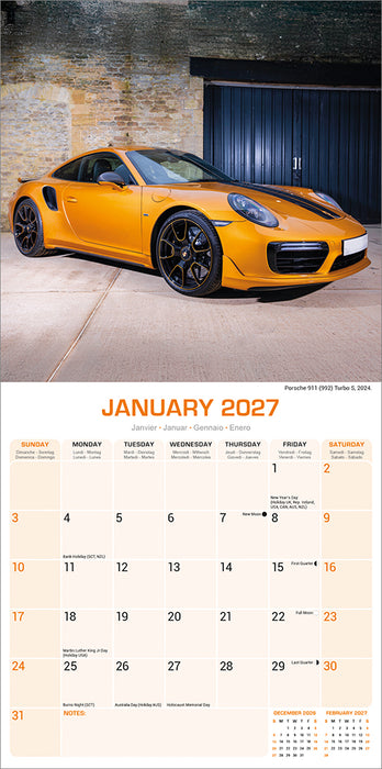 Porsche 2027 Square Wall Calendar