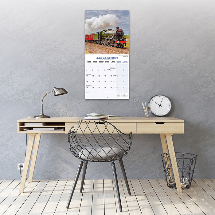 Steam Trains 2027 Square Wall Calendar