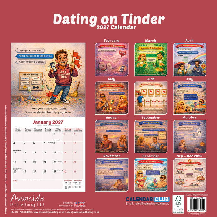 Dating on Tinder 2027 Square Wall Calendar