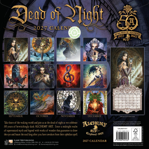 Alchemy Dead of Night 2027 Square Wall Calendar