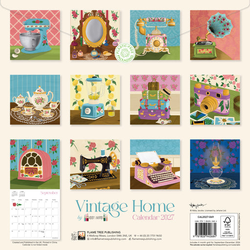 Vintage Home by A Jacobs 2027 Square Wall Calendar