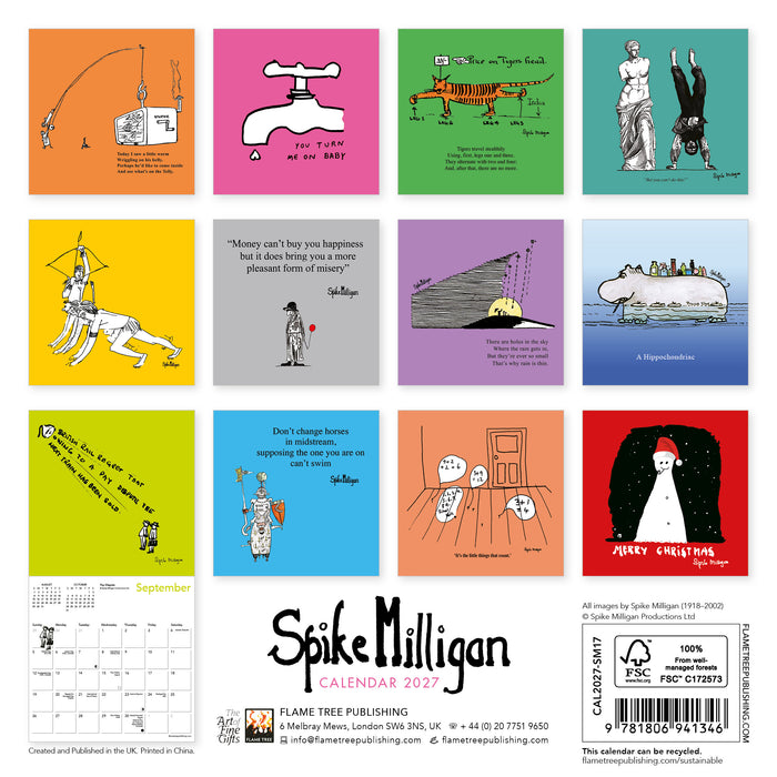 Spike Milligan 2027 Mini Wall Calendar