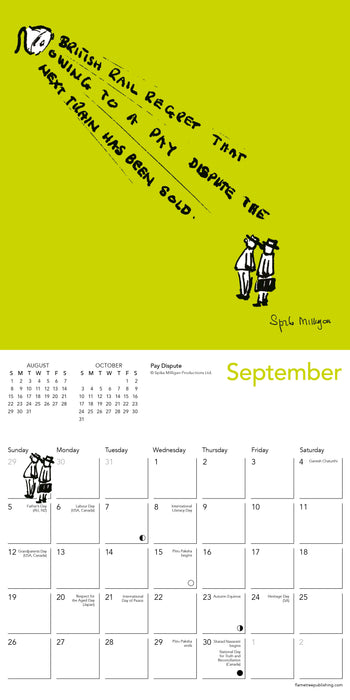 Spike Milligan 2027 Mini Wall Calendar