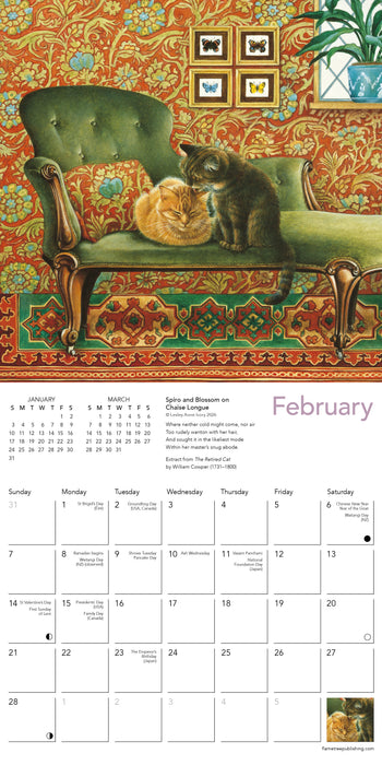 Ivory Cats by Lesley A Ivory 2027 Mini Wall Calendar