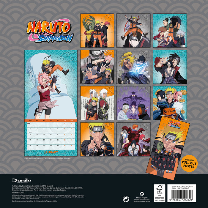 Naruto Shippuden 2027 Square Wall Calendar