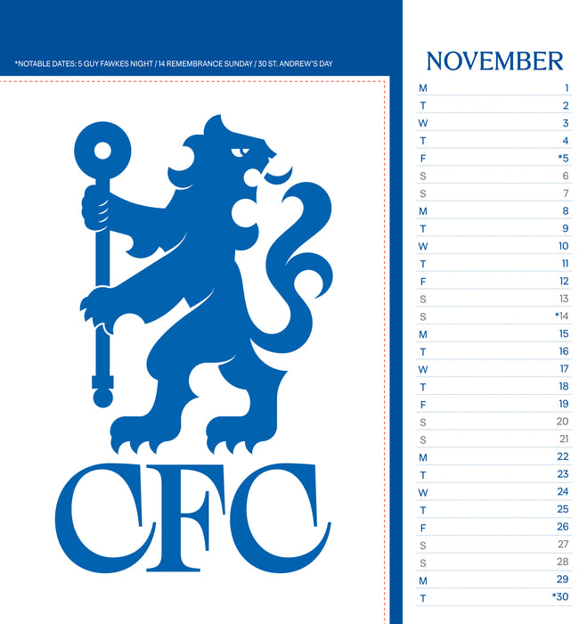 Chelsea Football Club 2027 Desk Easel