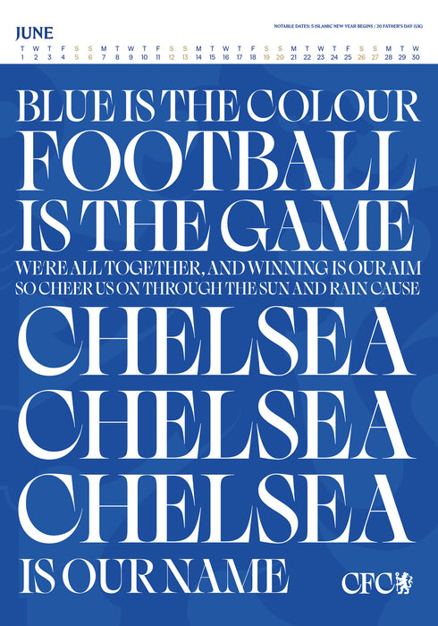 Chelsea Football Club Deluxe 2027 A3 Wall Calendar