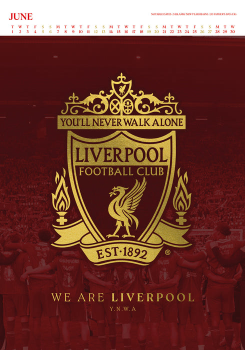 Liverpool Football Club Deluxe 2027 A3 Wall Calendar