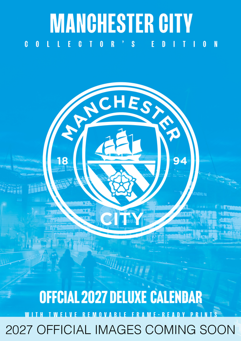 Manchester City Football Club Deluxe 2027 A3 Wall Calendar