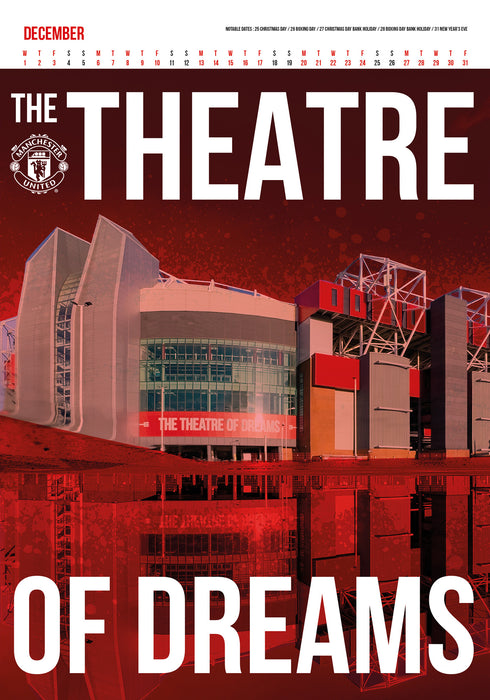 Manchester United Football Club Deluxe 2027 A3 Wall Calendar