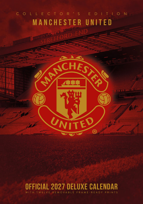 Manchester United Football Club Deluxe 2027 A3 Wall Calendar