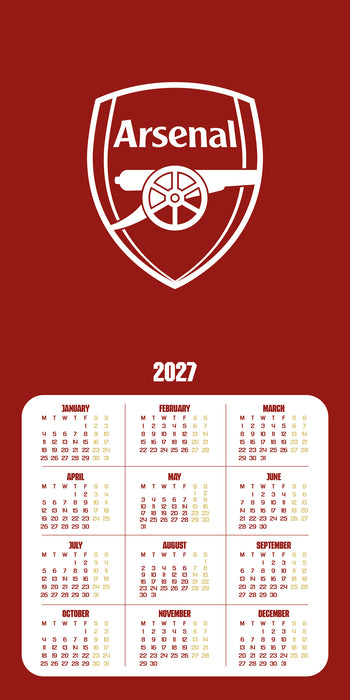 Arsenal Football Club Legends 2027 Square Wall Calendar