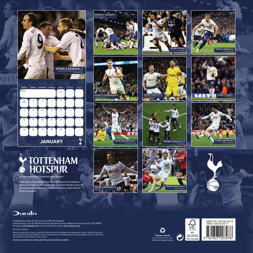 Tottenham Hotspur Football Club Legends 2027 Square Wall Calendar