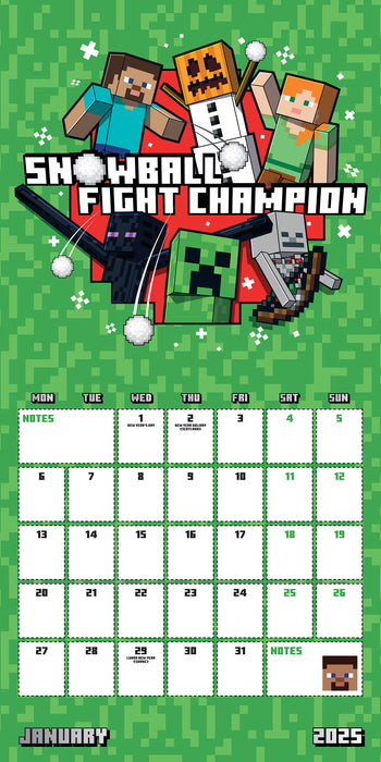 2025 Minecraft Wall Calendar by  Danilo Promotions from Calendar Club