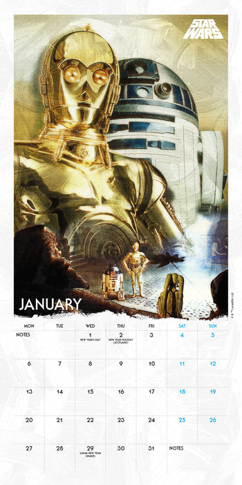 2025 Star Wars Classic Mini Wall Calendar by  Danilo Promotions from Calendar Club