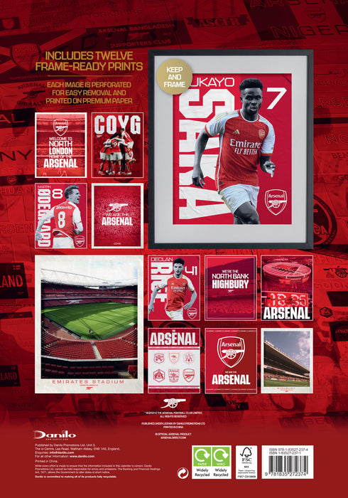 2025 Arsenal FC Deluxe Large Wall Calendar