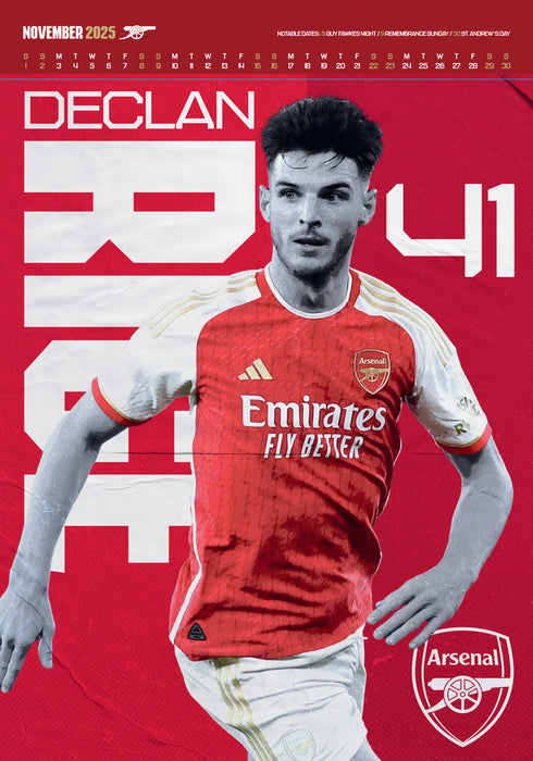 2025 Arsenal FC Deluxe Large Wall Calendar