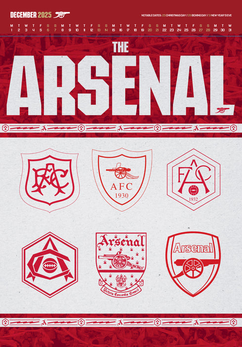 2025 Arsenal FC Deluxe Large Wall Calendar