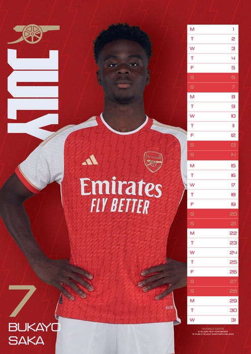 2025 Arsenal FC Large Wall Calendar