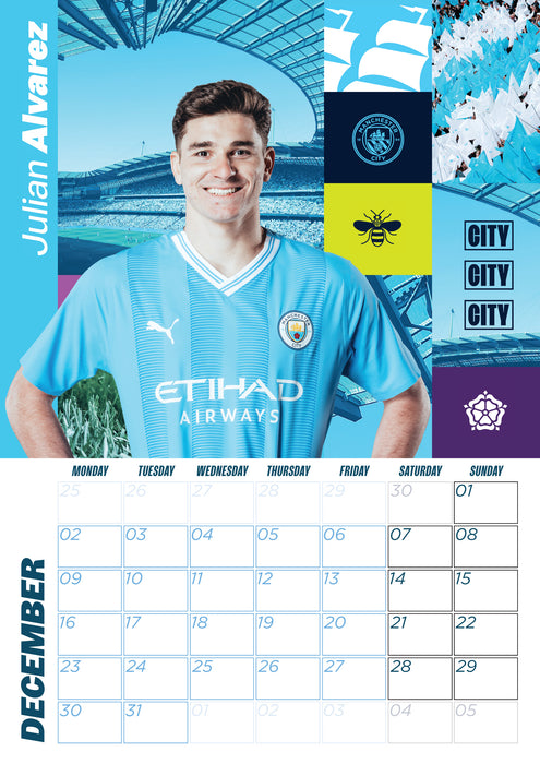 2025 Manchester City FC Large Wall Calendar