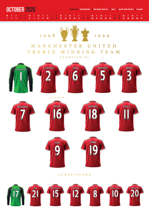 2025 Manchester United FC Deluxe Large Wall Calendar