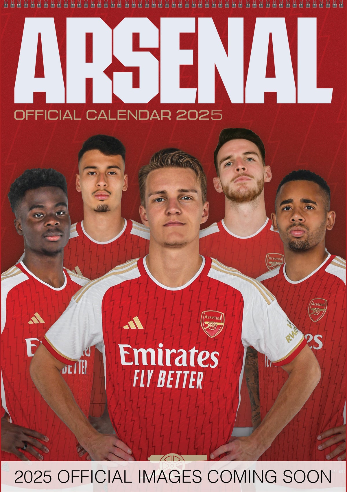 Calendar Club 2025 Arsenal FC Large Wall Calendar