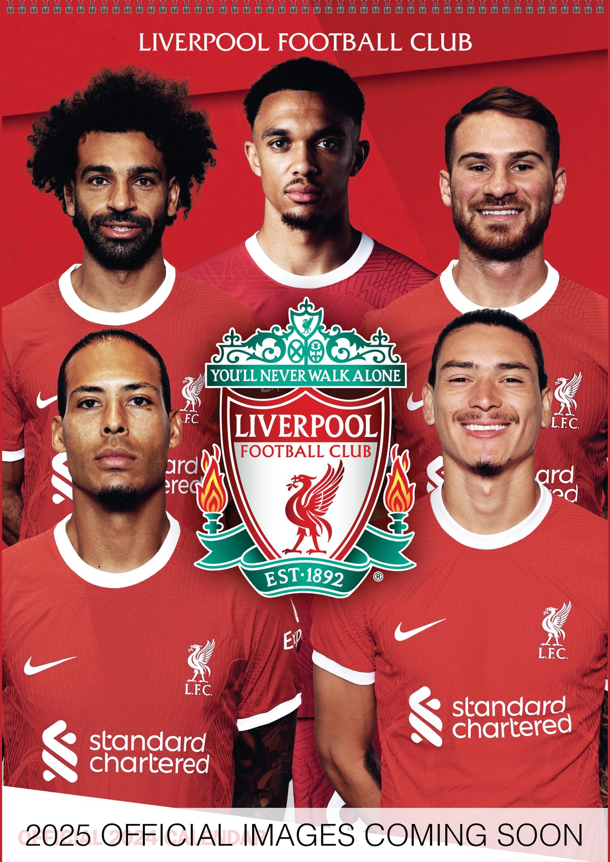 Calendar Club 2025 Liverpool FC Large Wall Calendar