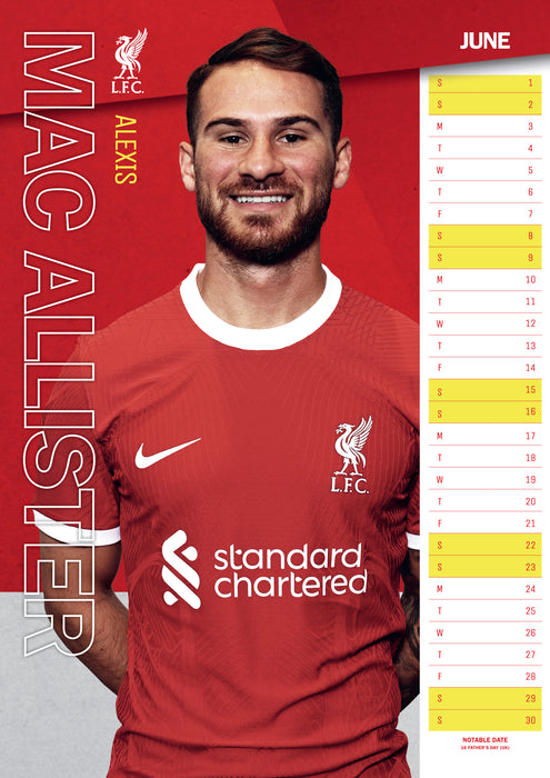 2025 Liverpool FC Large Wall Calendar