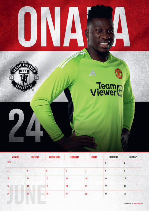 2025 Manchester United FC Large Wall Calendar