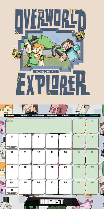 Minecraft 2026 Square Wall Calendar