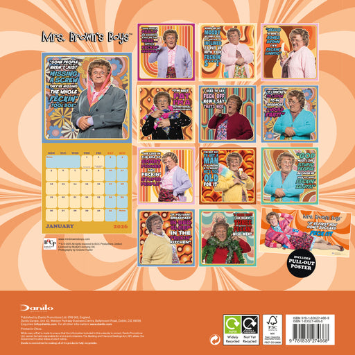 Mrs Browns Boys 2026 Square Wall Calendar