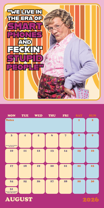 Mrs Browns Boys 2026 Square Wall Calendar