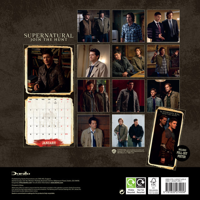 Supernatural 2026 Square Wall Calendar