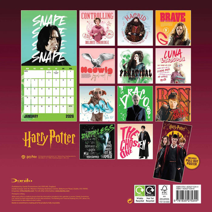 Harry Potter 2026 Mini Wall Calendar