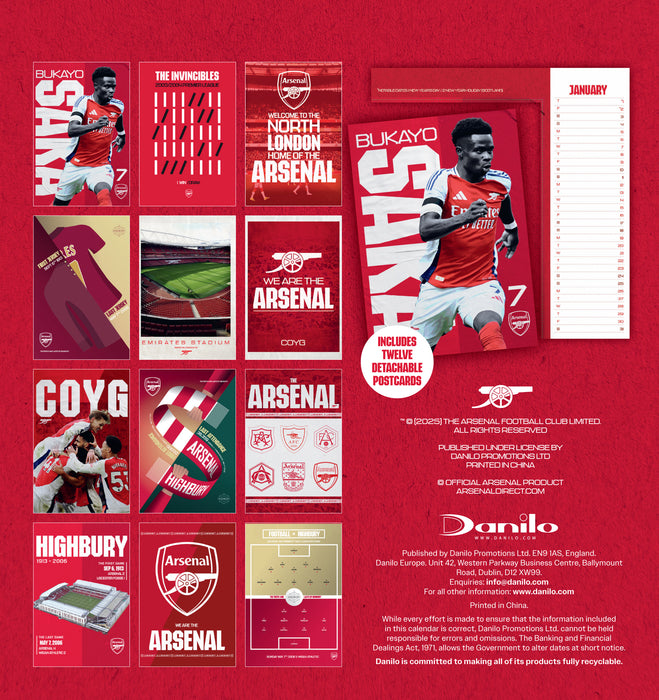 Arsenal Football Club 2026 Desk Easel