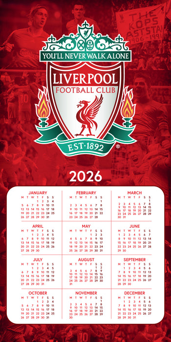 Liverpool Football Club Legends 2026 Square Wall Calendar