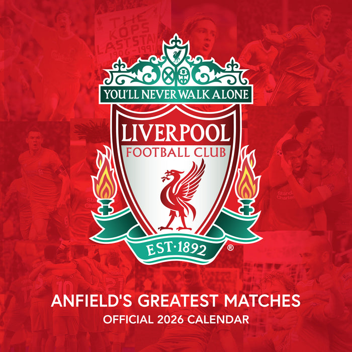 Liverpool Football Club Legends 2026 Square Wall Calendar