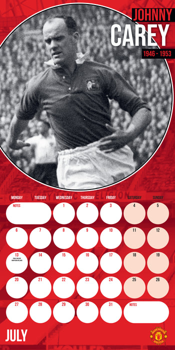 Manchester United Legends 2026 Square Wall Calendar