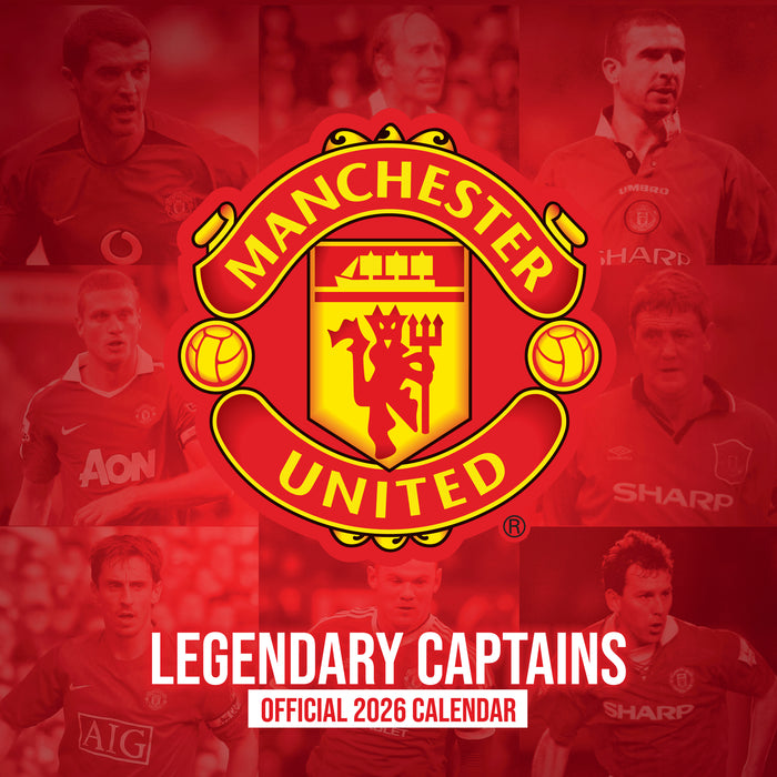 Manchester United Legends 2026 Square Wall Calendar