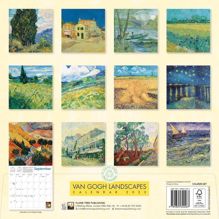 2025 Vincent van Gogh Landscapes Wall Calendar by  Flame Tree Publishing from Calendar Club