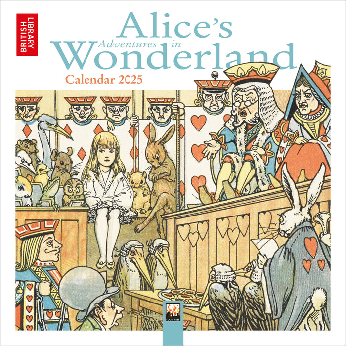 2025 British Library: Alice's Adventures in Wonderland Mini Wall Calendar by  Flame Tree Publishing from Calendar Club
