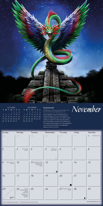 2025 Anne Stokes: Dragon Legends of the World Mini Wall Calendar by  Flame Tree Publishing from Calendar Club