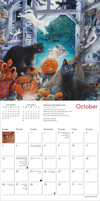 2025 Ivory Cats by Lesley Anne Ivory Mini Wall Calendar by  Flame Tree Publishing from Calendar Club